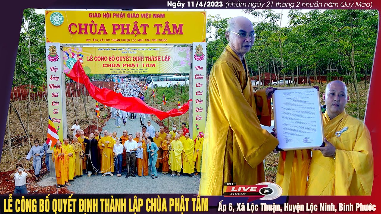 Lễ Công Bố Quyết Định Thành Lập Chùa Phật Tâm - Bình Phước