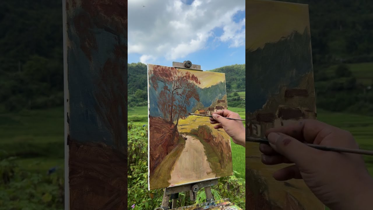 Plein air oil painting demo - Hoai Thao Valley Timelapse by dinhquan1981