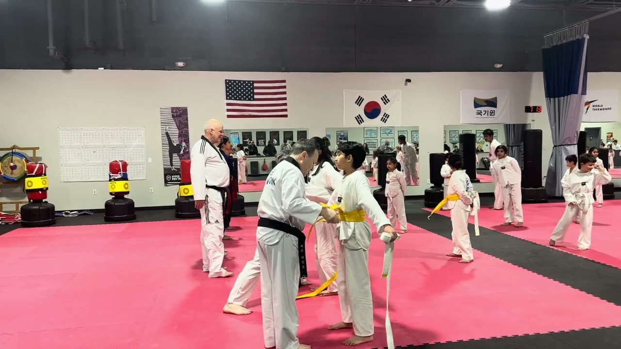 Rayya and Eesa  getting Yellow Belt in Taekwando🏆🥇