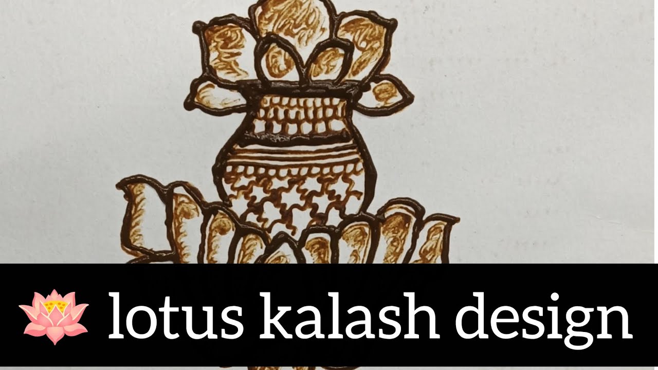 Lotus kalash design 🌿🌸|| beutiful mehandi design|| easy kalash design 🥰