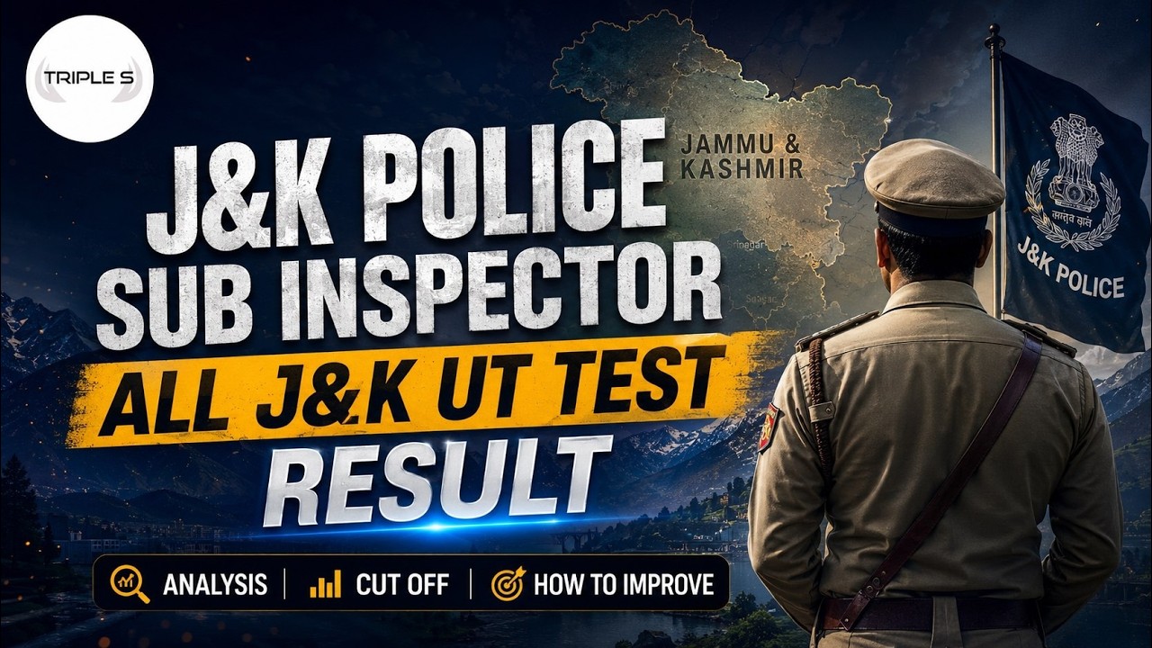 JK Police Sub Inspector All J&K UT Test Result - Detailed Analysis - Cut Off - How to Improve