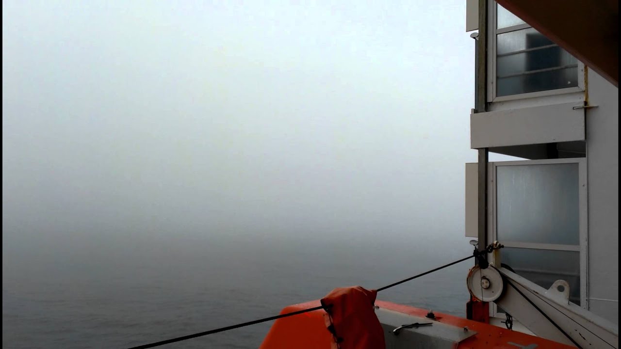 Foggy out at sea. Onboard the Carnival Spirit.