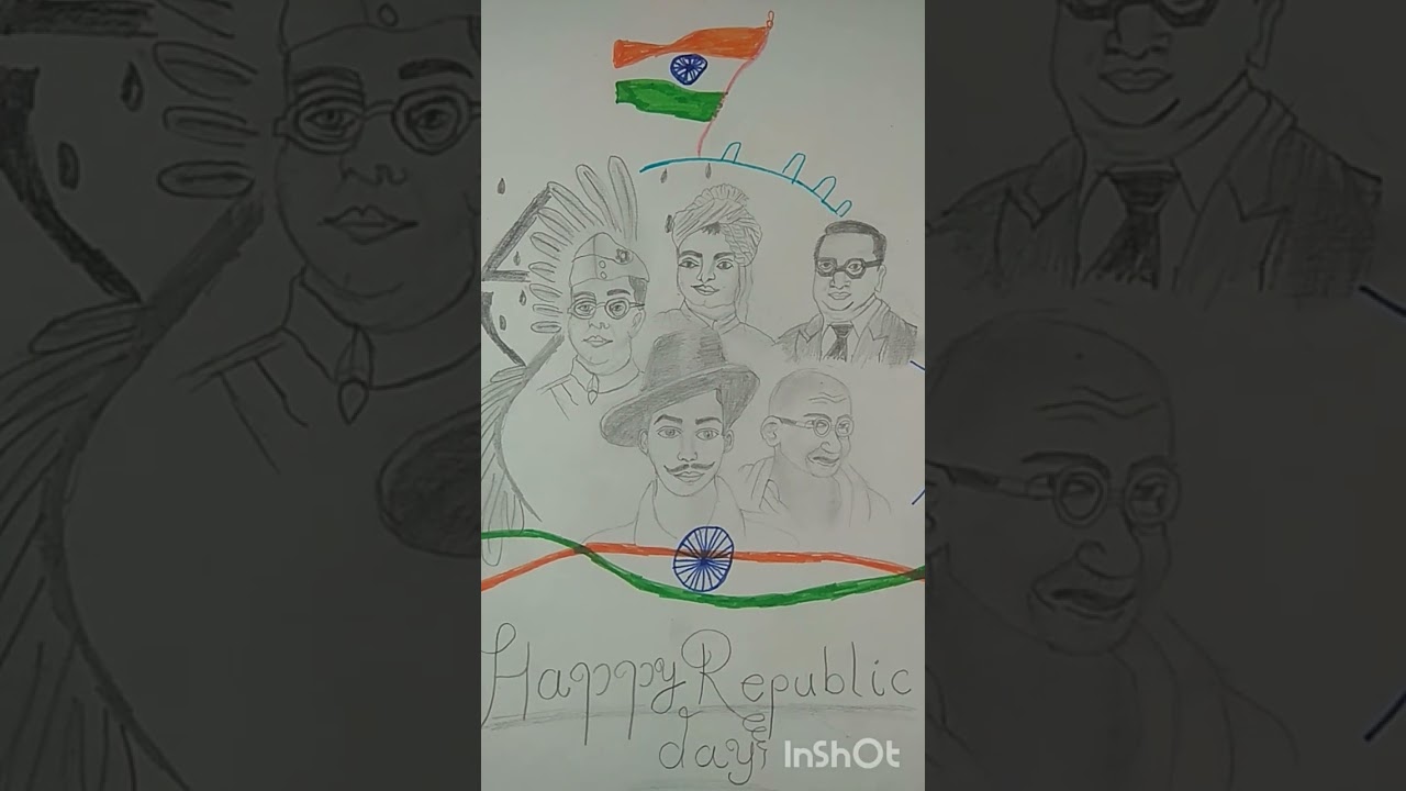 Happy republic day drawing 🇮🇳 | freedom fighters sketch | 