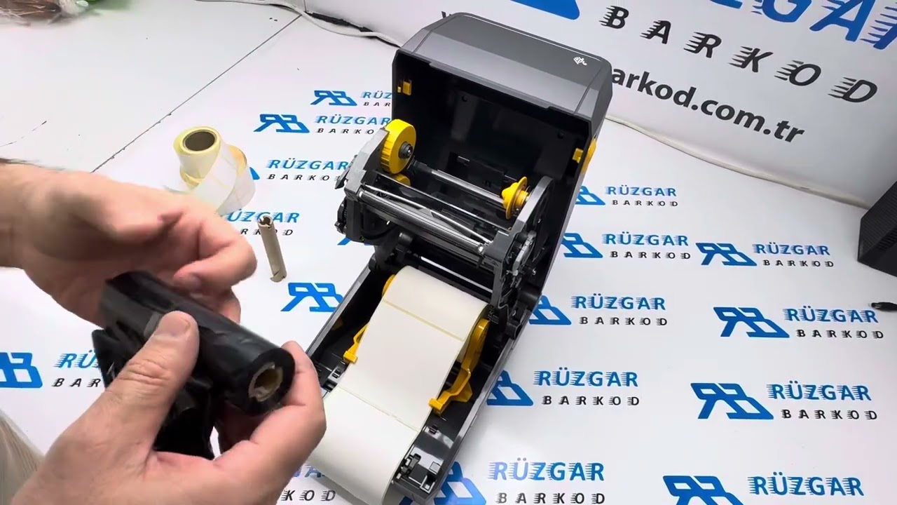 Zebra ZD220T barkod yazıcıya etiket ve ribon nasıl takılır #zebra #zd220t #etiket #ribon #xprinter