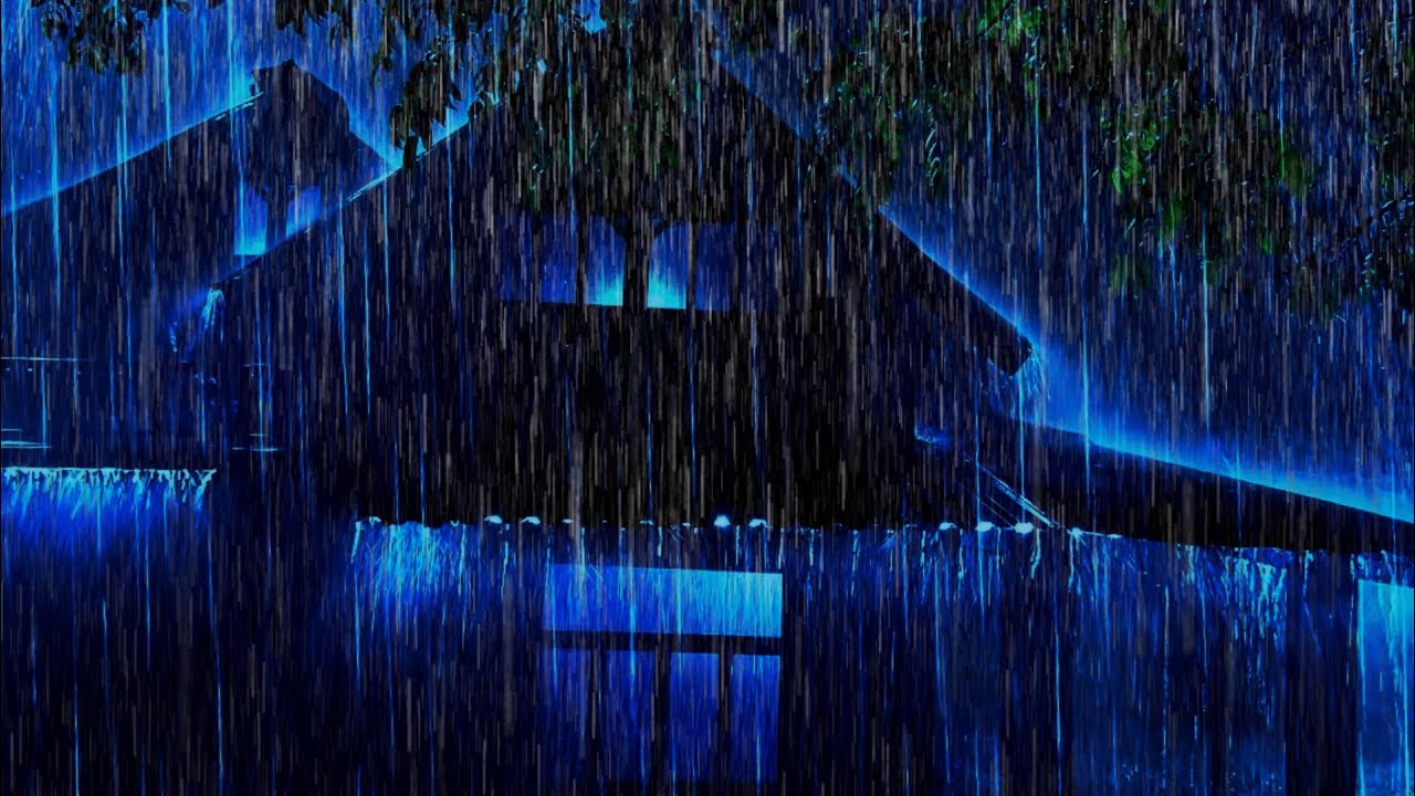 Deep Sleep with Hypnotic Rain Sounds 😴 Torrential Rain & Rumbling Thunder on a Farmhouse Tin Roof
