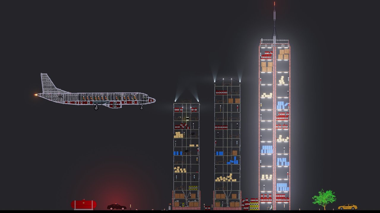 Boeing 737 attacks skyscrapers - People Playground