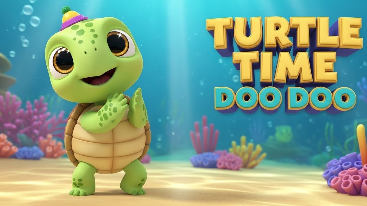 Turtle Time | Baby Turtle Song for Kids | Cute Animal Family Dance | Doo Doo Rhymes #nurseryrhymes
