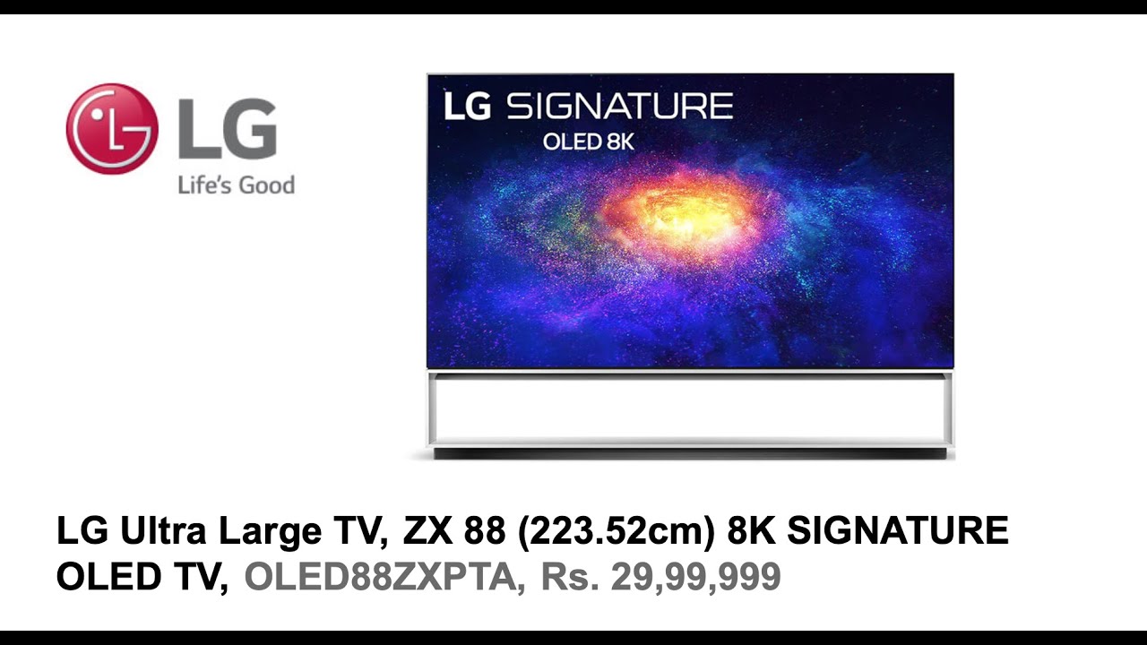 LG Ultra Large TV, ZX 88 (223.52cm) 8K SIGNATURE OLED TV, OLED88ZXPTA, Rs. 29,99,999