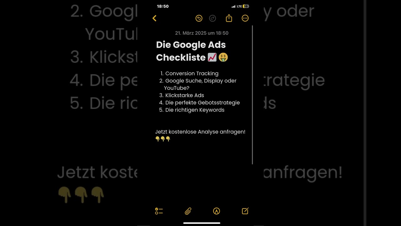 Google Ads Checkliste