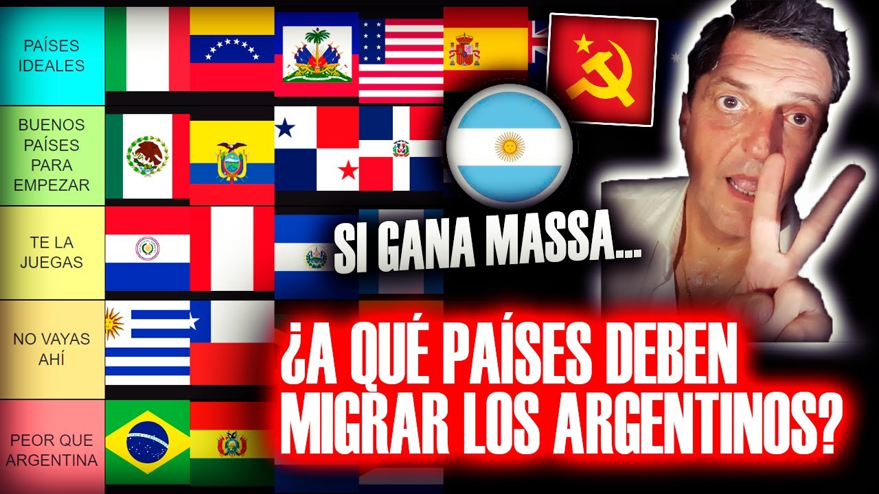 🇦🇷 Si MASSA gana este DOMINGO: ¿A qué PAÍSES deben MIGRAR los ARGENTINOS? 🤥 | TIERLIST LATAM