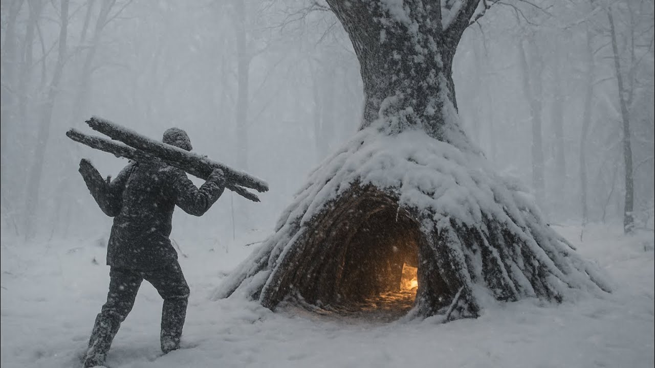 Extreme Winter Survival in the Rain and Snow: 2 Day’s Alone at -14°C with No Gear 