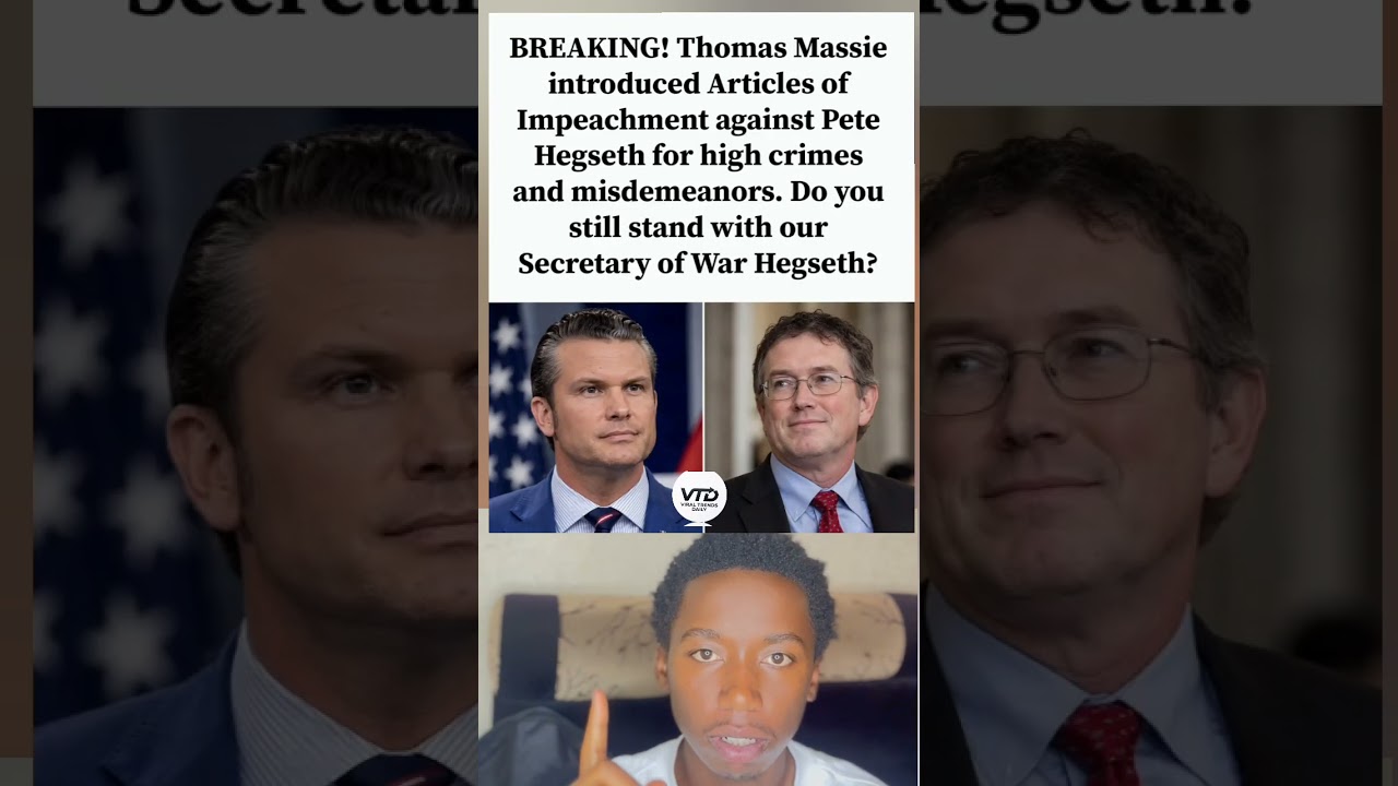 Representative Thomas Massie introduced impeachment articles against Defense Secretary Pete Hegseth