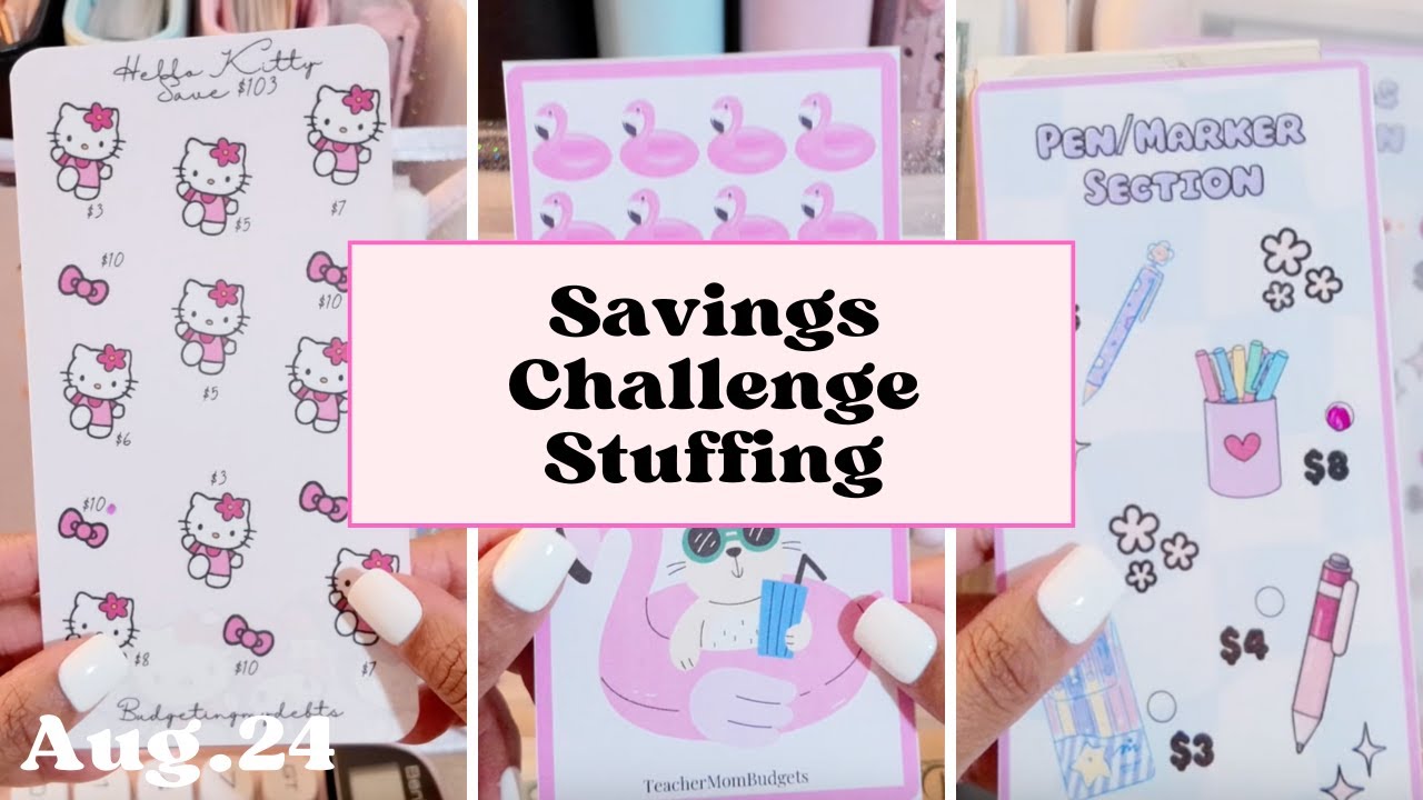 Savings Challenge Stuffing 🌸 $200 🌸 Aug. 24