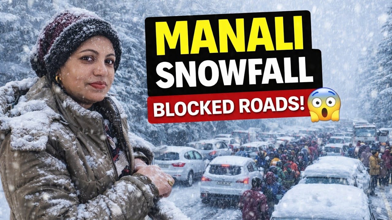 भारी बर्फबारी में मनाली में  फँसे पर्यटक 🌨️ heavy snowfall in manali ⁠