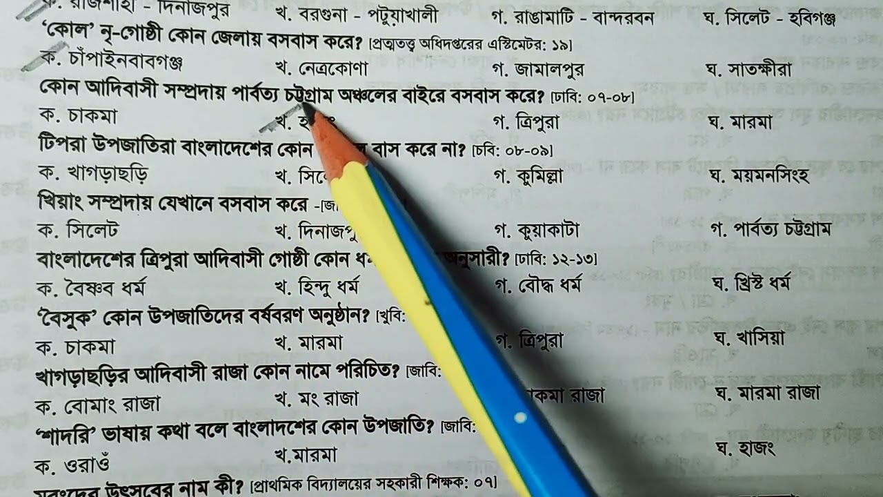 উপজাতি/ক্ষুদ্র নৃ-গোষ্ঠী| বিগত 30 বছরে আসা উপজাতি নিয়ে সকল প্রশ্ন