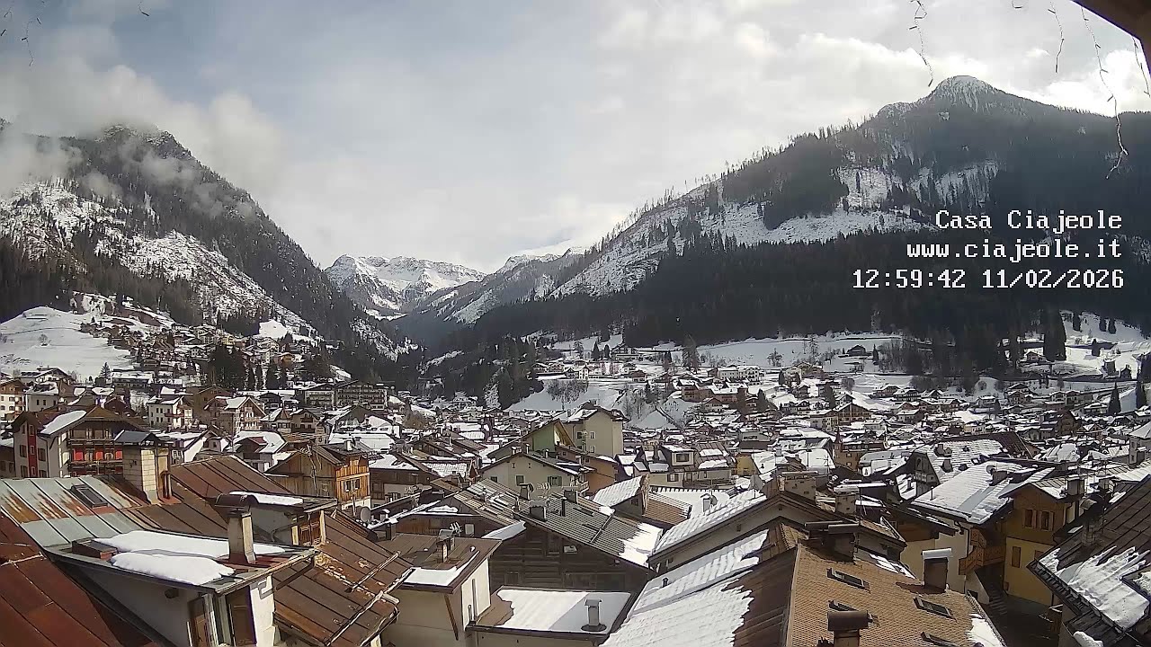 Timelapse 11/02/2026 - Webcam Casa Ciajeole - Moena, Val di Fassa, Dolomiti