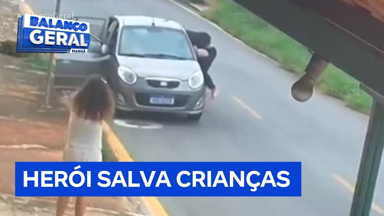 Homem age rapidamente e salva crianças que estavam em carro desgovernado em MG