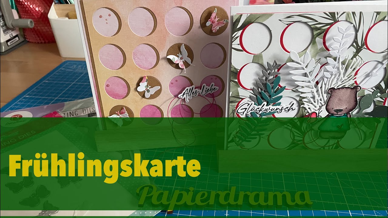 Karte basteln mit meinen neuen Stanzen von ACTION / meine Lieblinge 🐻🦋 [watch me craft]
