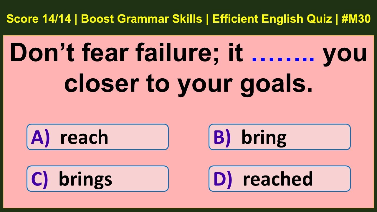Can You Score 14/14? | Boost Your Grammar Skills | Efficient English Quiz | Siriz 