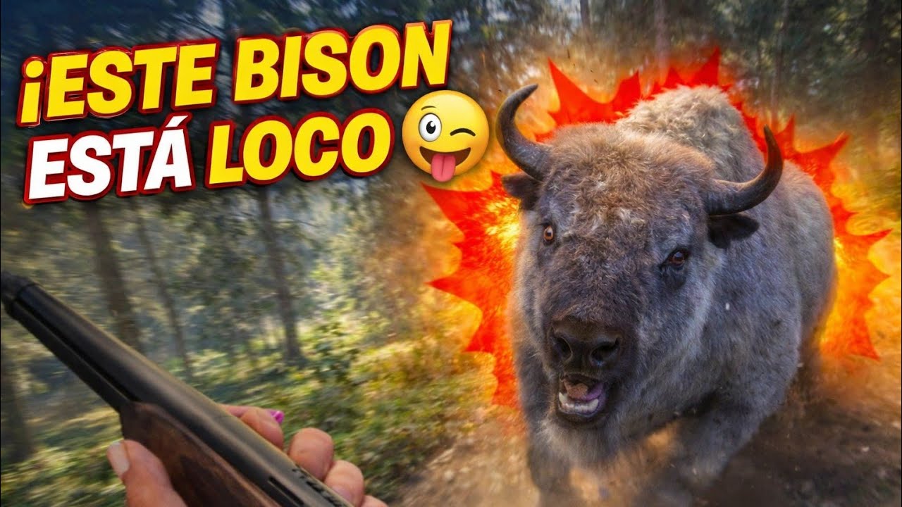 Este bison me tiene corriendo ,como loco 😜, Pero cayo.