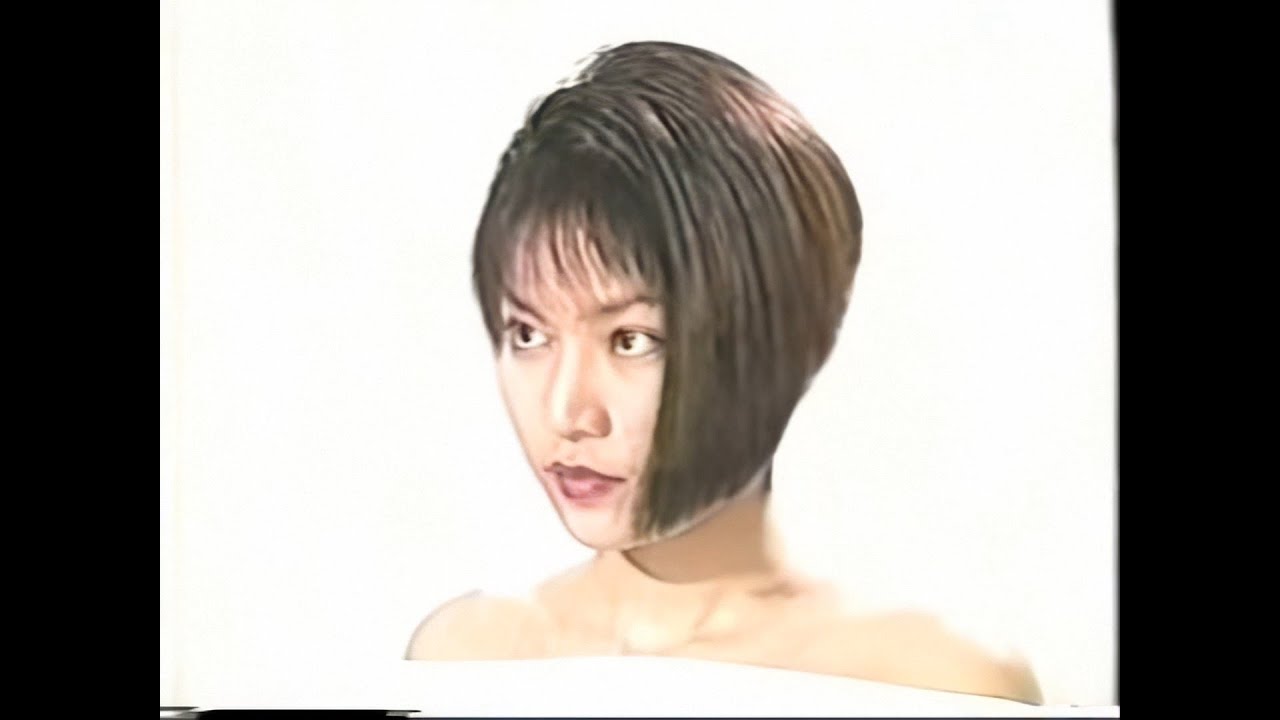 Japanese girl long to bob haircut on the old TV show (HD remaster)