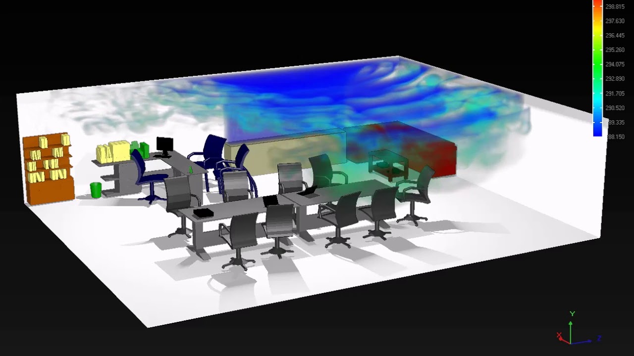 SIMULIA XFlow - Office Ventilation Simulation