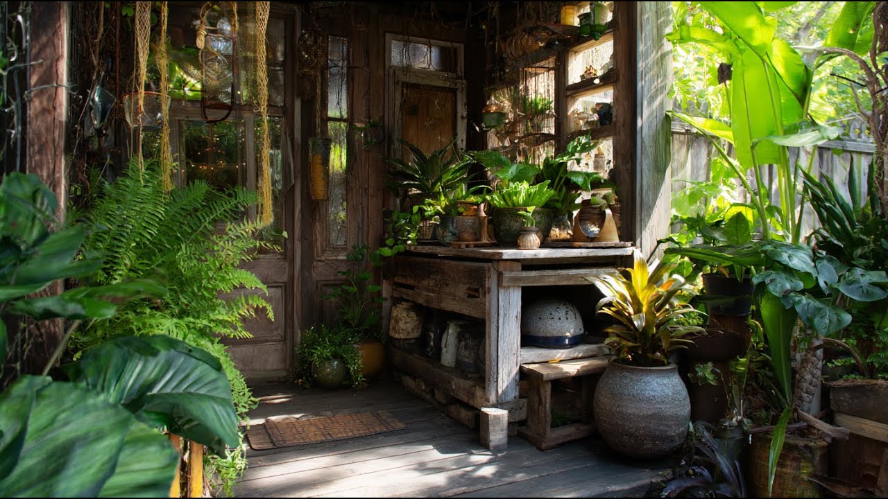 Rustic Small Garden Oasis with Recycled Materials | Creative Upcycled Rustic Garden Decor Ideas