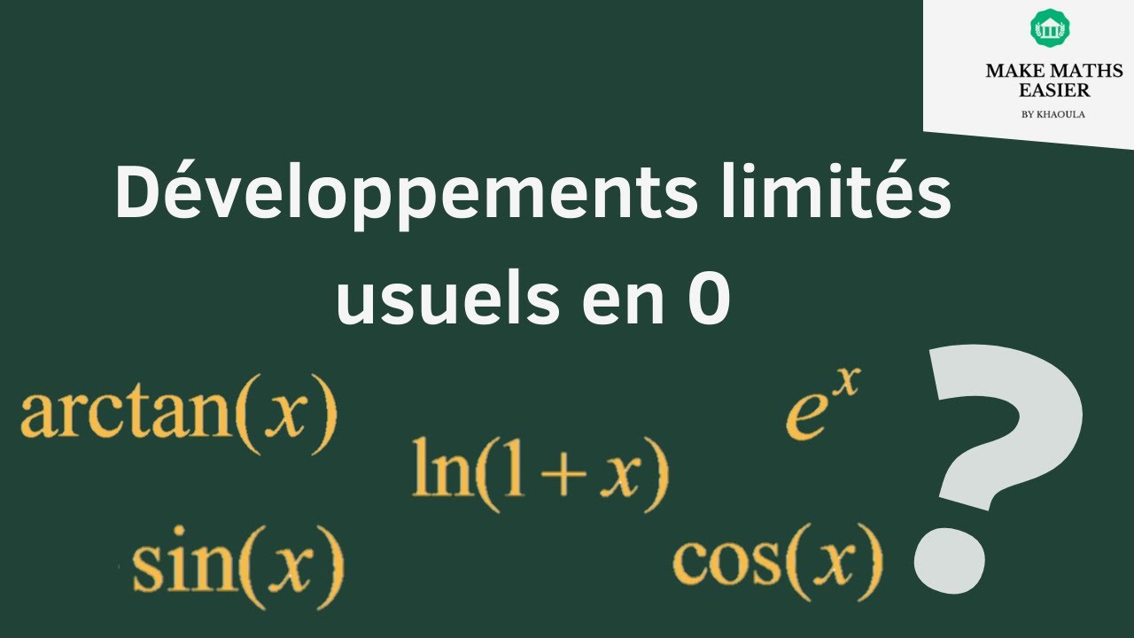 DÉVELOPPEMENT LIMITÉ. ASTUCES pour mémoriser les formules des développements limités usuels en 0.