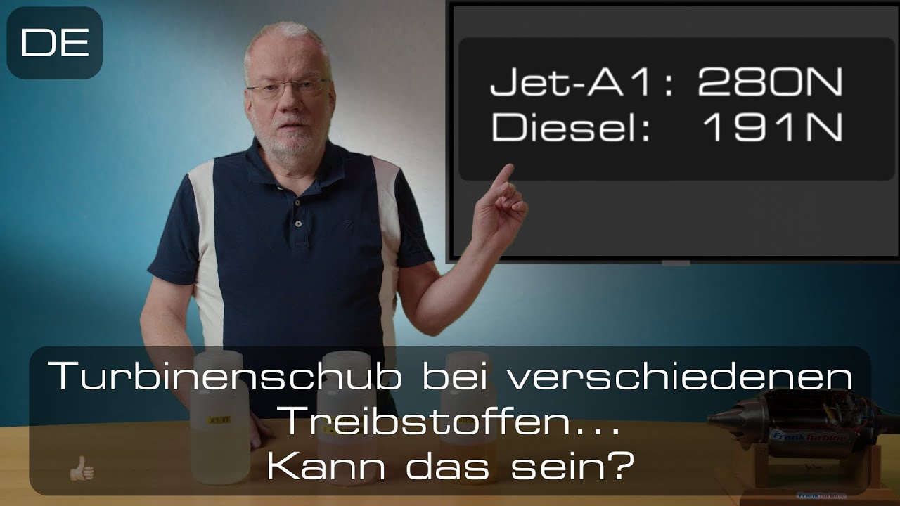 Turbinenschub mit Jet-A1, Petroleum und Diesel...