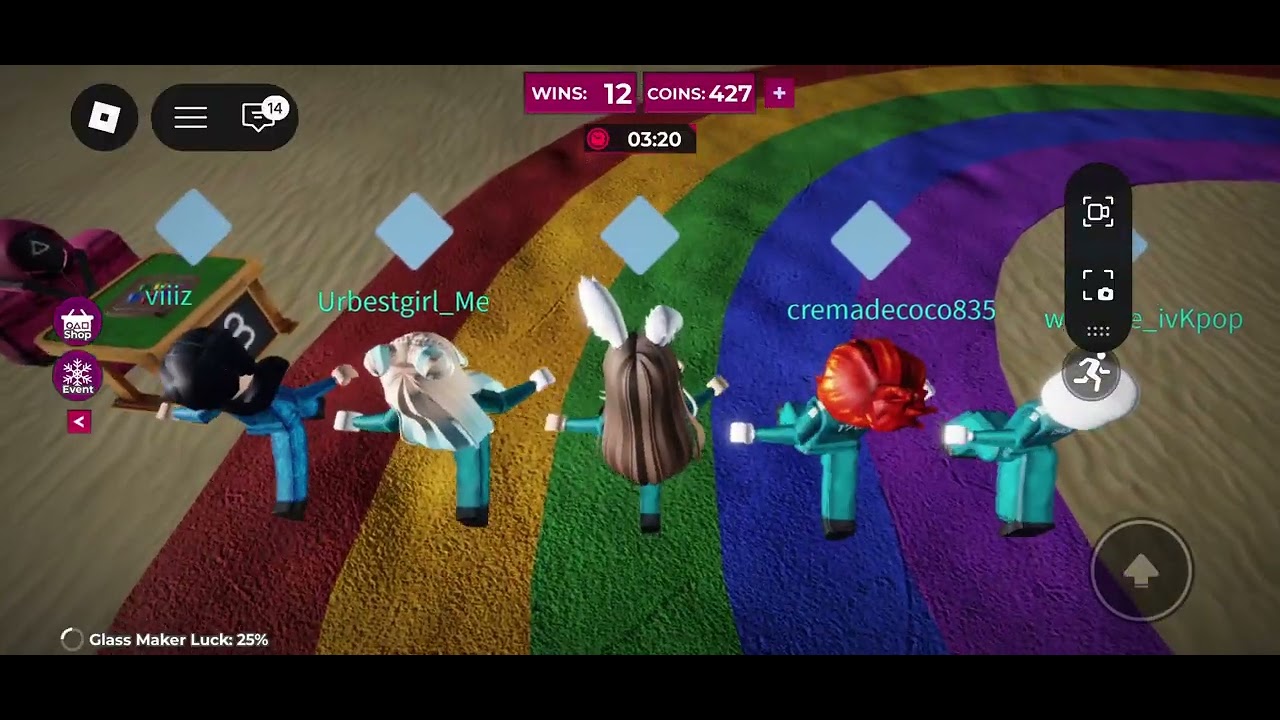 Playing squid games on roblox 