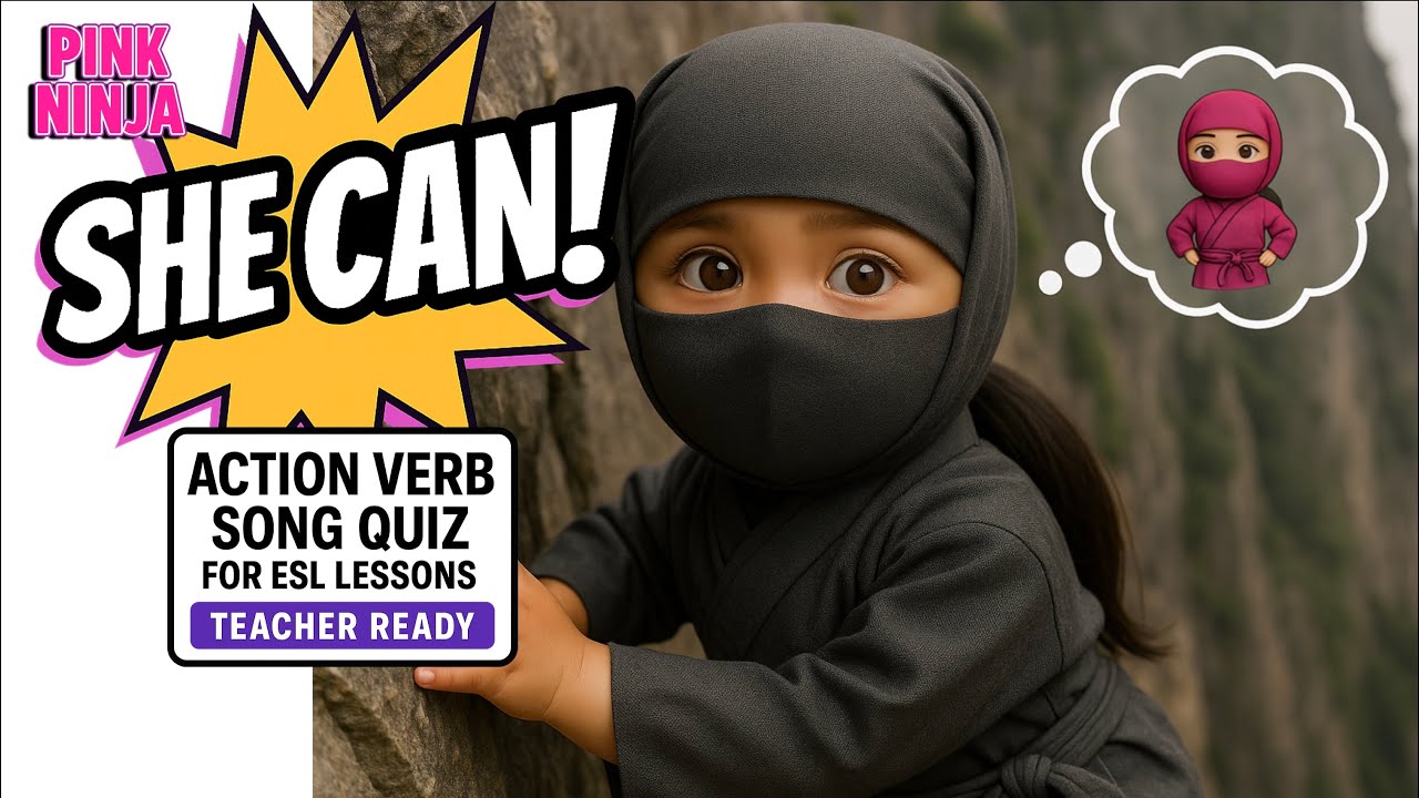 What Can the Pink Ninja Do? | &lsquo;I Can&rsquo; Review Quiz for English Lessons