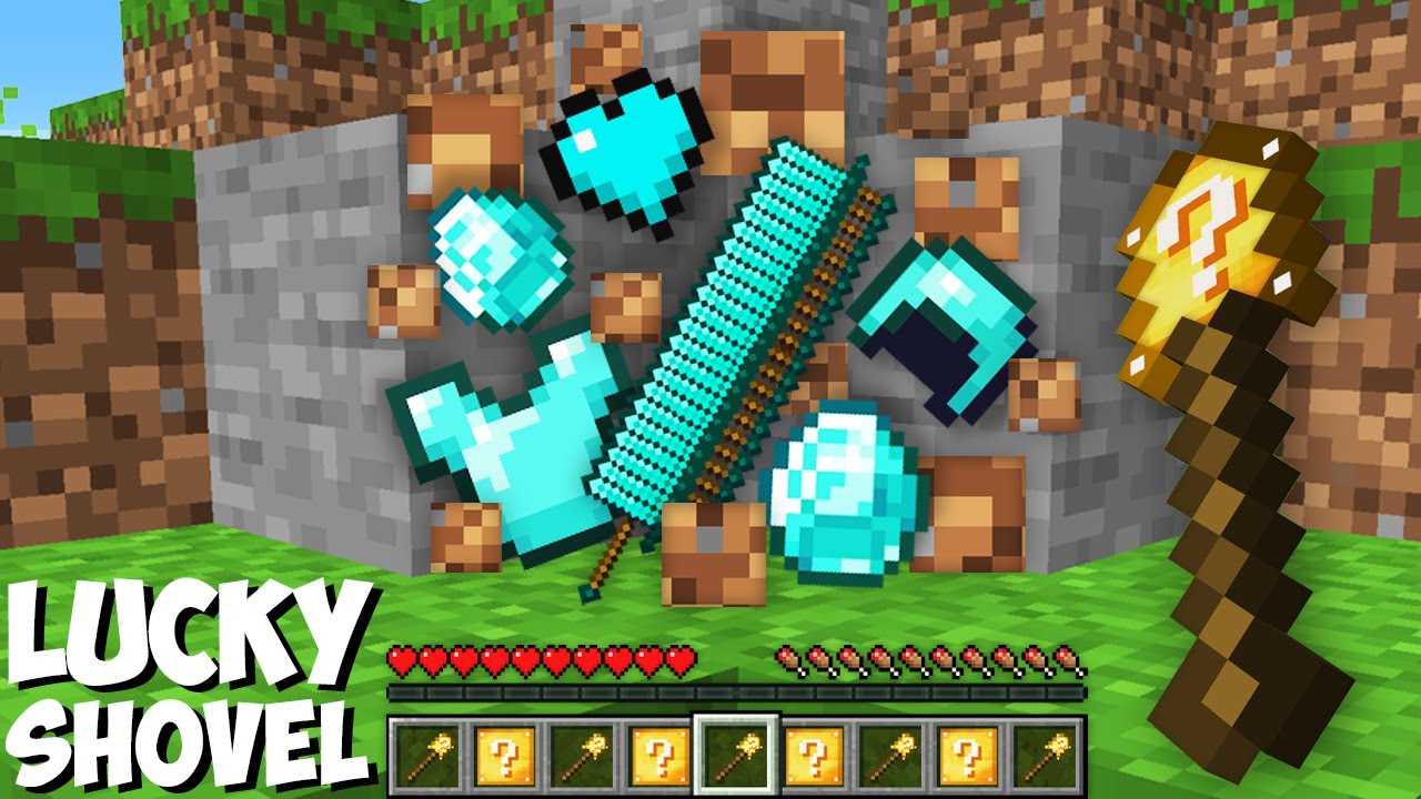 I dug DIRT WITH SECRET LUCKY SHOVEL and GET RAREST DIAMOND ITEMS in Minecraft ! 100% DIAMOND LUCK !