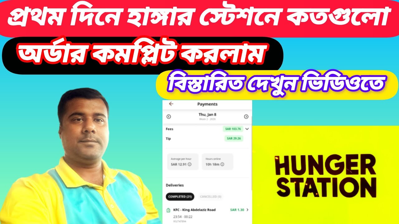 হাঙ্গার স্টেশনে প্রথম দিনে কতগুলো অর্ডার সম্পন্ন করলাম। হাঙ্গর স্টেশন ফুড ডেলিভার।