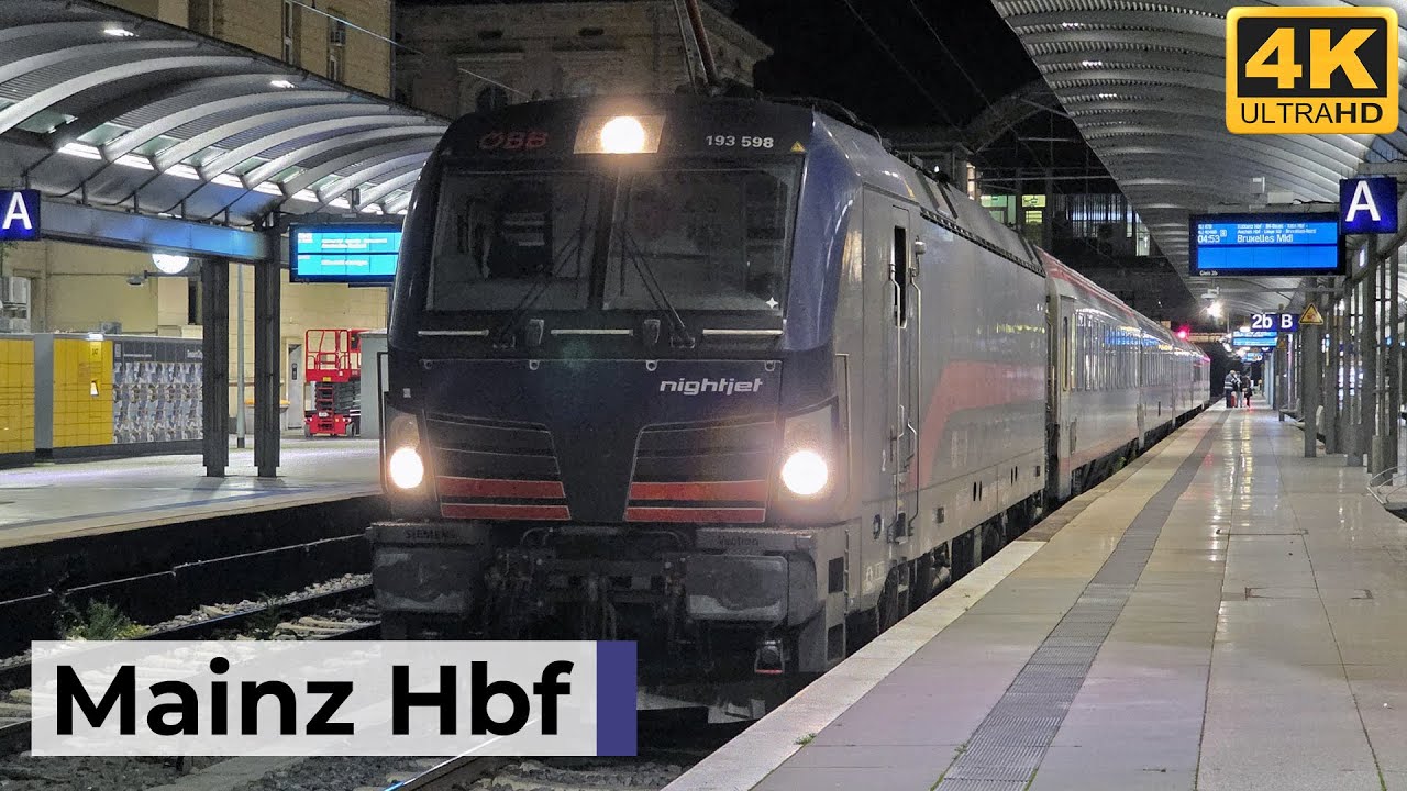 Mainz Hbf 03.10.2025 - Frühmorgendliche Nightjet-Abfahrten & ruhige Bahnsteig-Atmosphäre