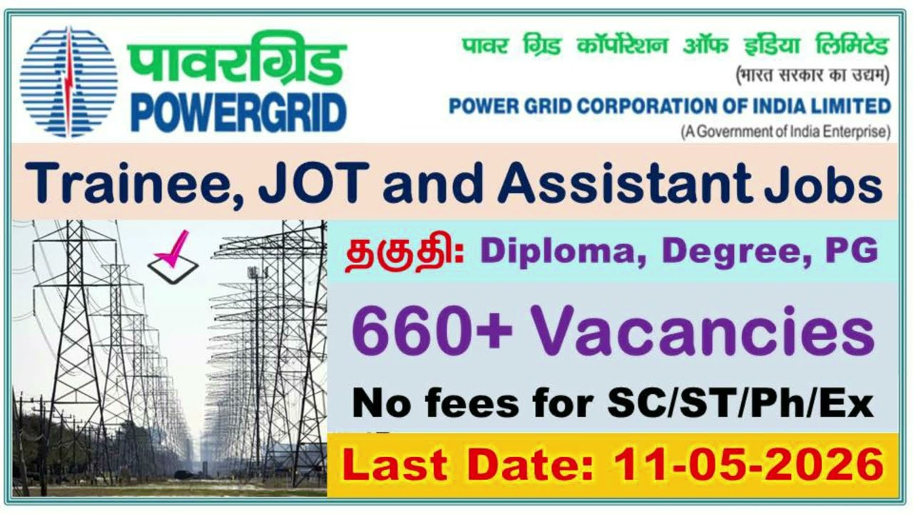 PGCIL PowerGrid Non-Executive Recruitment 2026: Apply Online for 660 Posts