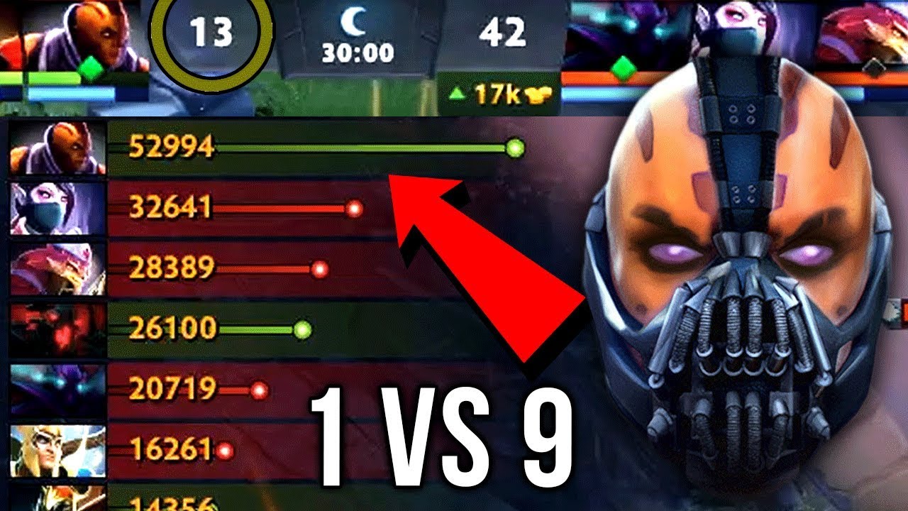 Epic Sh*t 1 vs 9 Anti-Mage Impossible Comeback 10 Item Build Insane 59k Networth - Dota 2