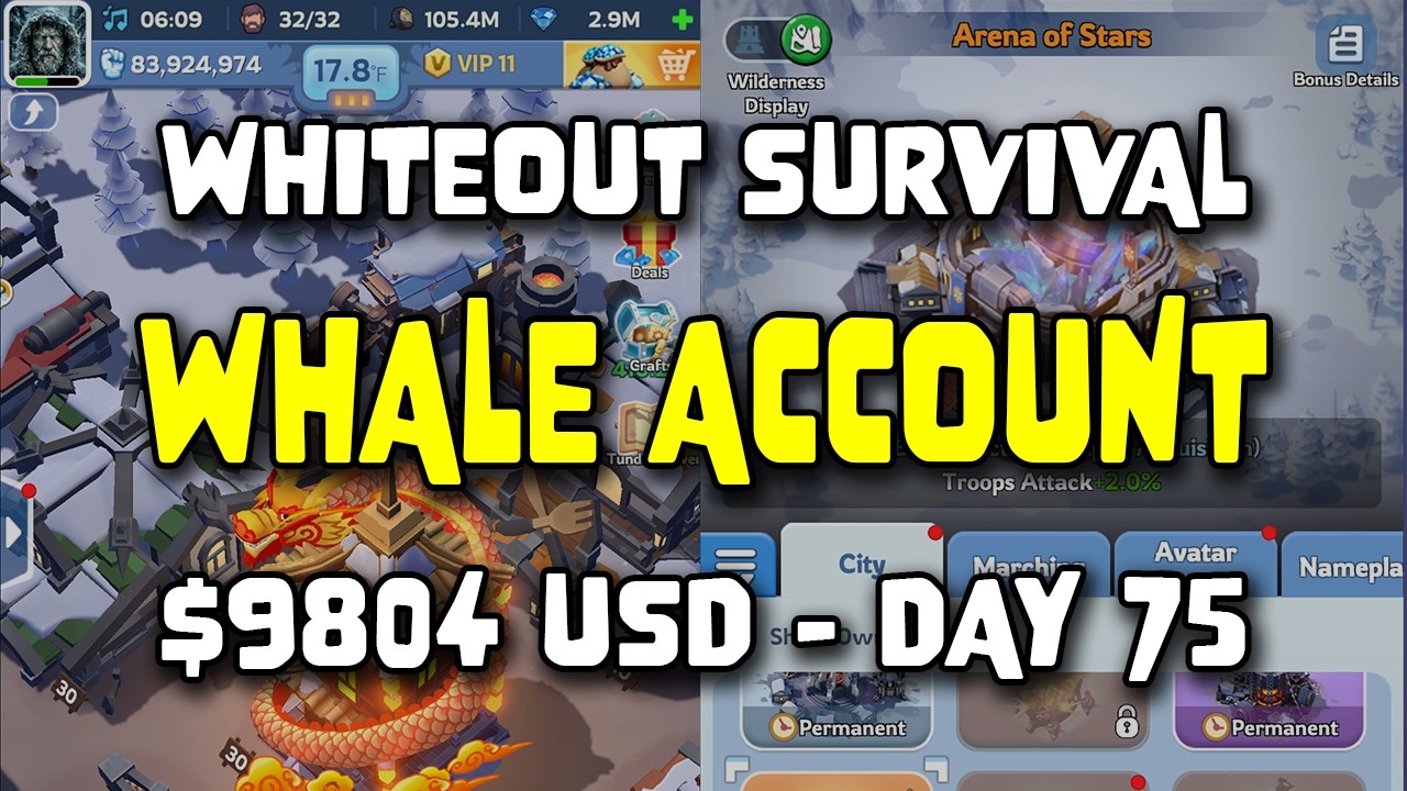 WOS Whale Account - $9804 USD - Day 75 - Spending 2M Gems