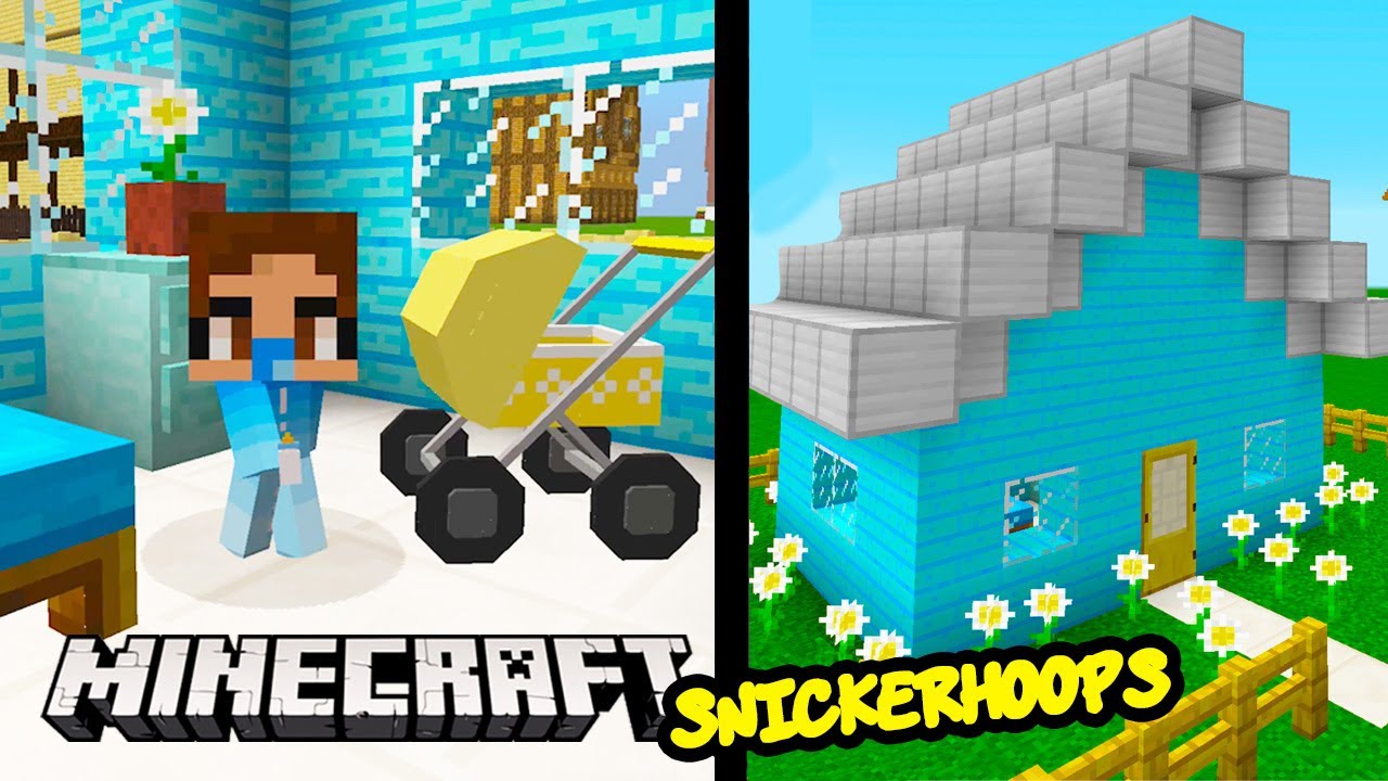 Making a MINECRAFT HOUSE for Baby Snickeroo | Minecraft Games to Play | Snicker Hoops Gaming