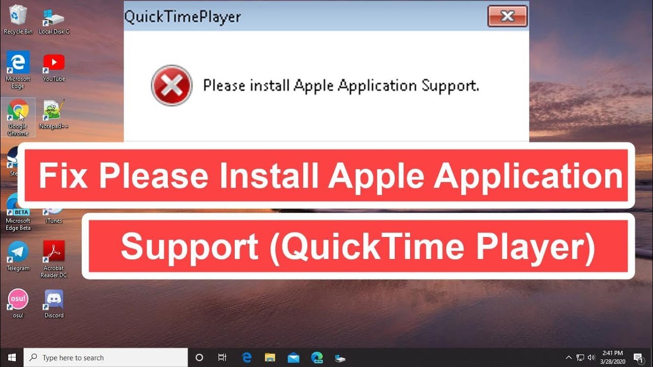 How To Fix Please install Apple Application Support (QuickTime Player)