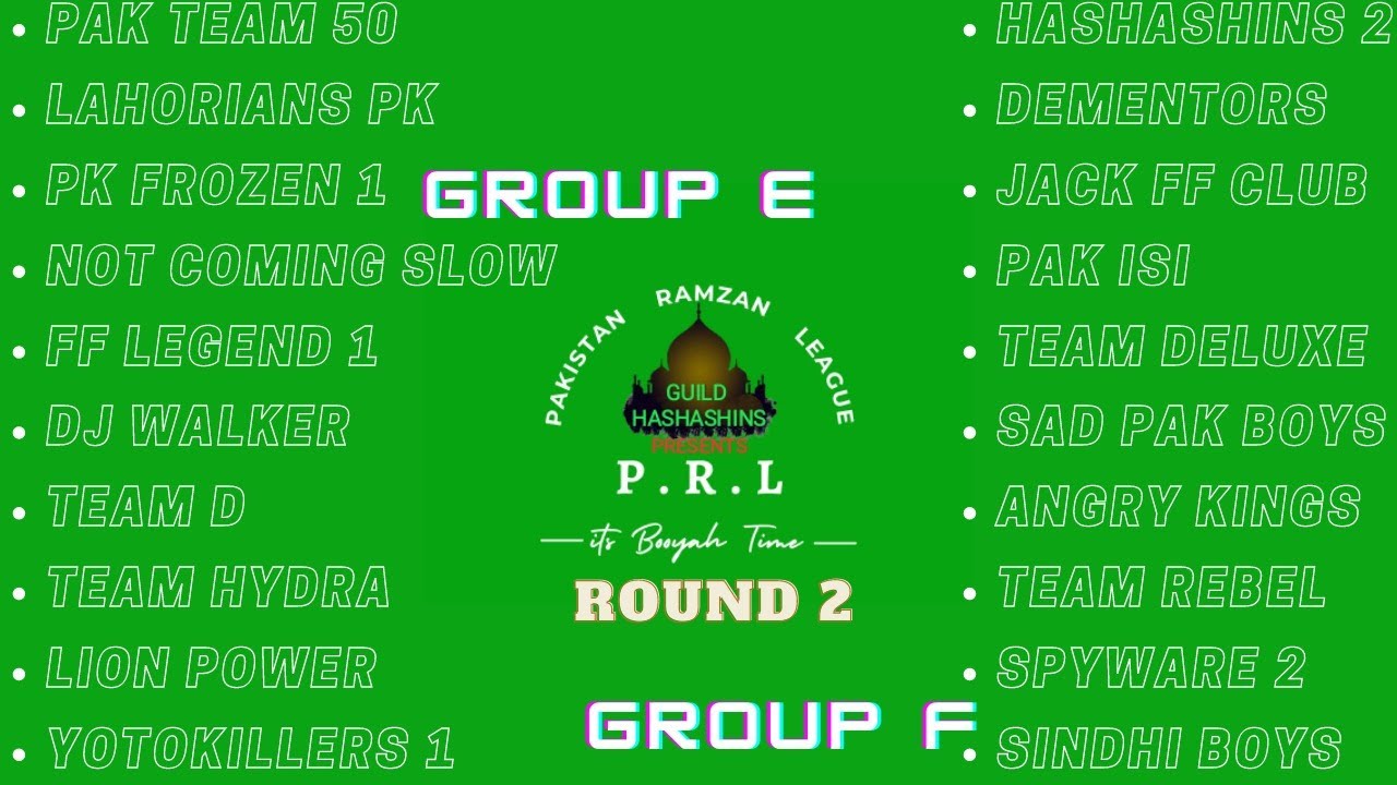 PRL | Round 2 - Group E & F  | Bantoo Gaming