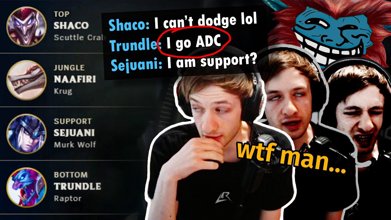 NEMESIS despairing at the weirdest challenger lobby EVER ...with my TRUNDLE ADC