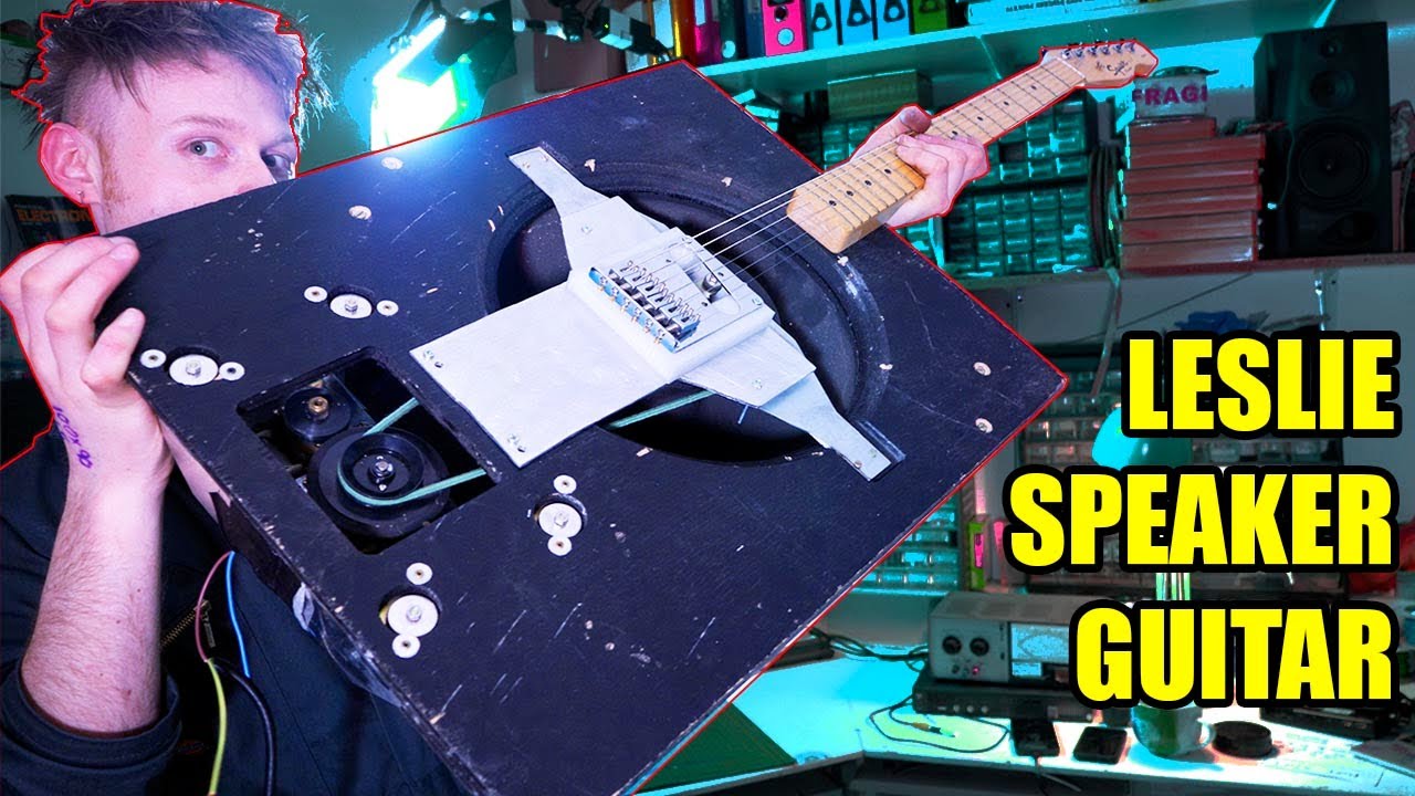Spinning GUITAR made from a LESLIE SPEAKER