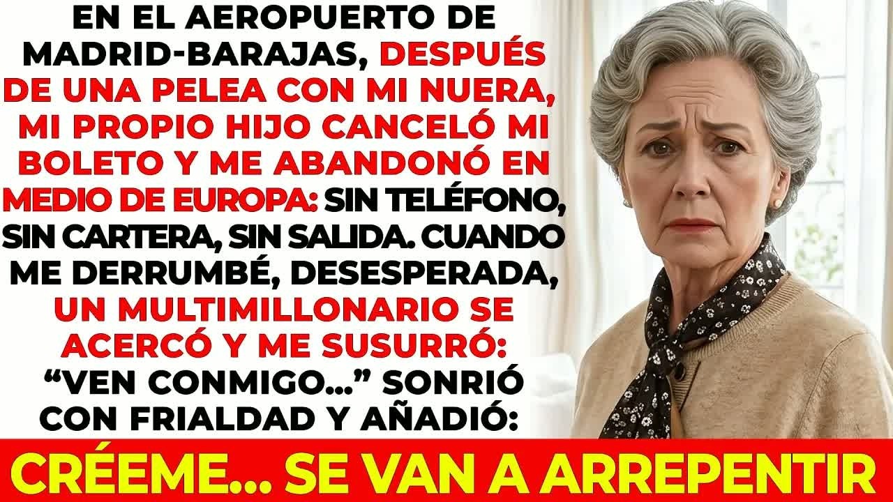 En El Aeropuerto, Mi Propio Hijo Me Abandonó  Un Multimillonario Se Acercó Y Murmuró： “Créeme…＂