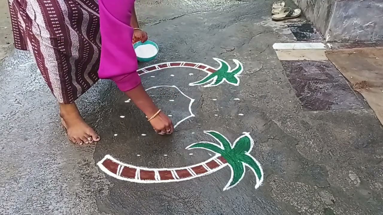 ✨ 6×6 Pongal 🥳Kolam Designs🪷 with Dots & Colours 🌸 | Beautiful Muggulu  ✨ Pongal Special Kolam