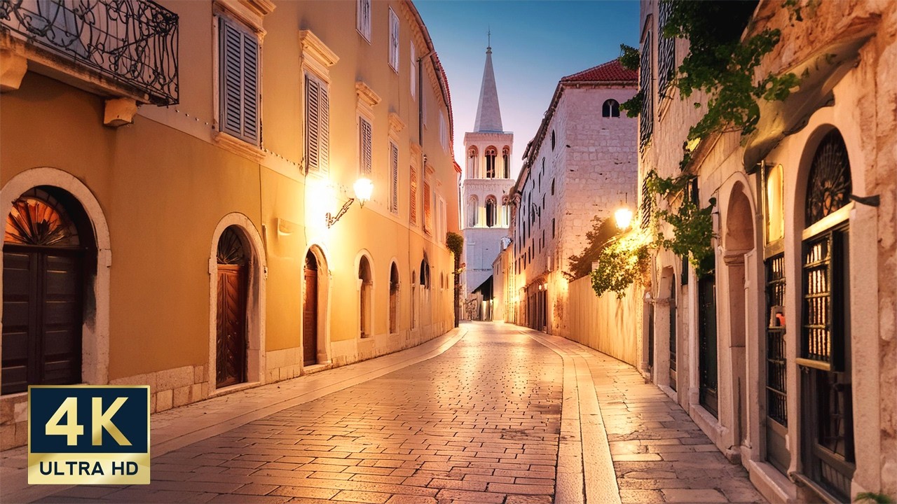 Zadar Croatia 4K Old Town Evening Walking Tour 2024