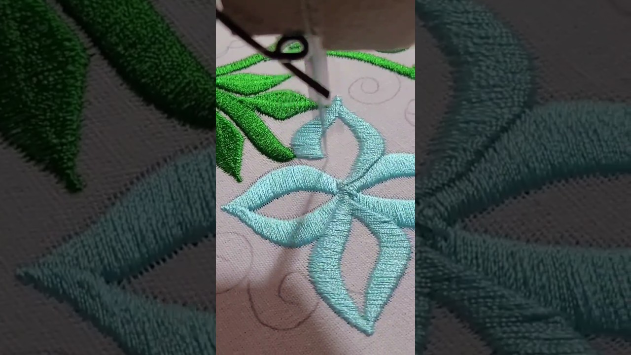 flores bordadas a m&aacute;quina zigzag