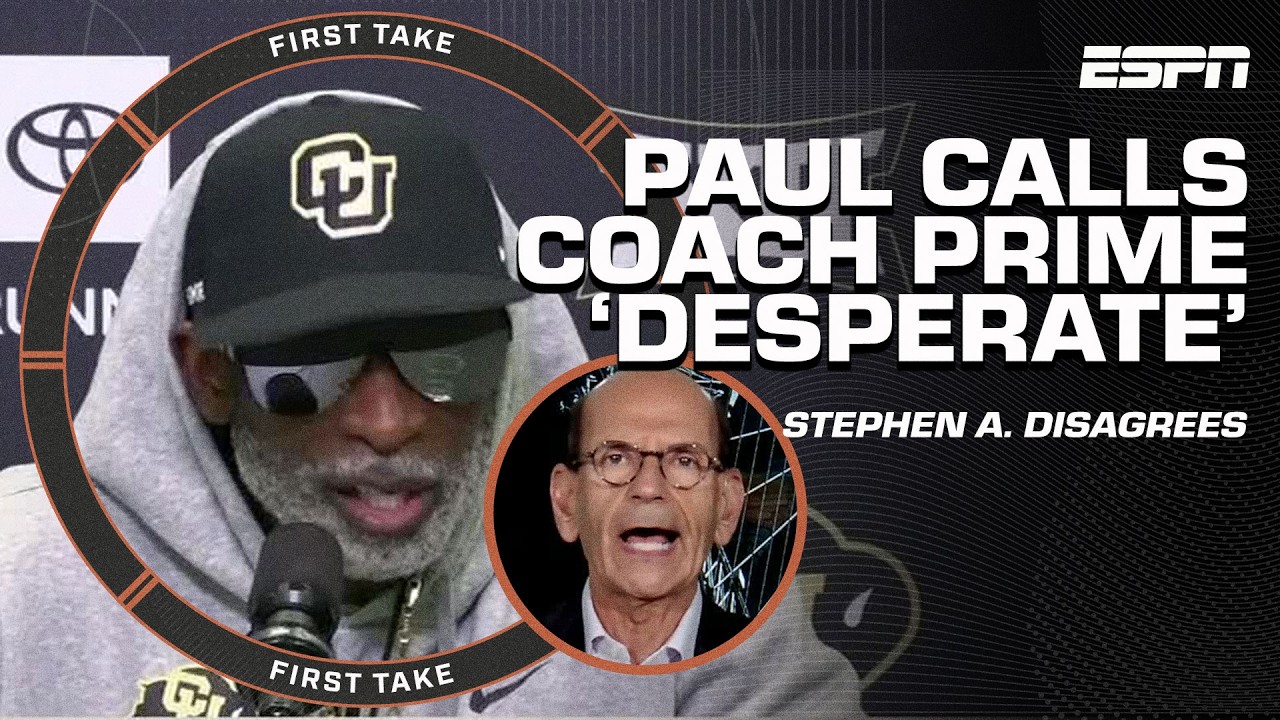 'IT'S GASLIGHTING & DESPERATION!' 🗣️ Finebaum on Deion Sanders criticizing journalists | First Take