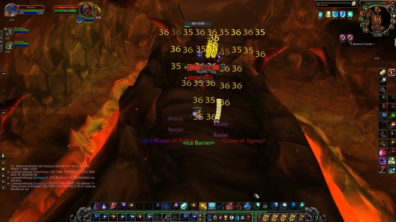 WoW Classic Anniversary Ragefire Chasm (RFC) +140 Mob Mage Boosting Full Clear + All Booses In 6 Min