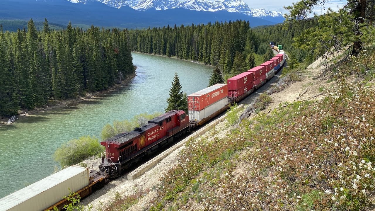 Freight Trains In Banff National Park! - Alberta, Canada