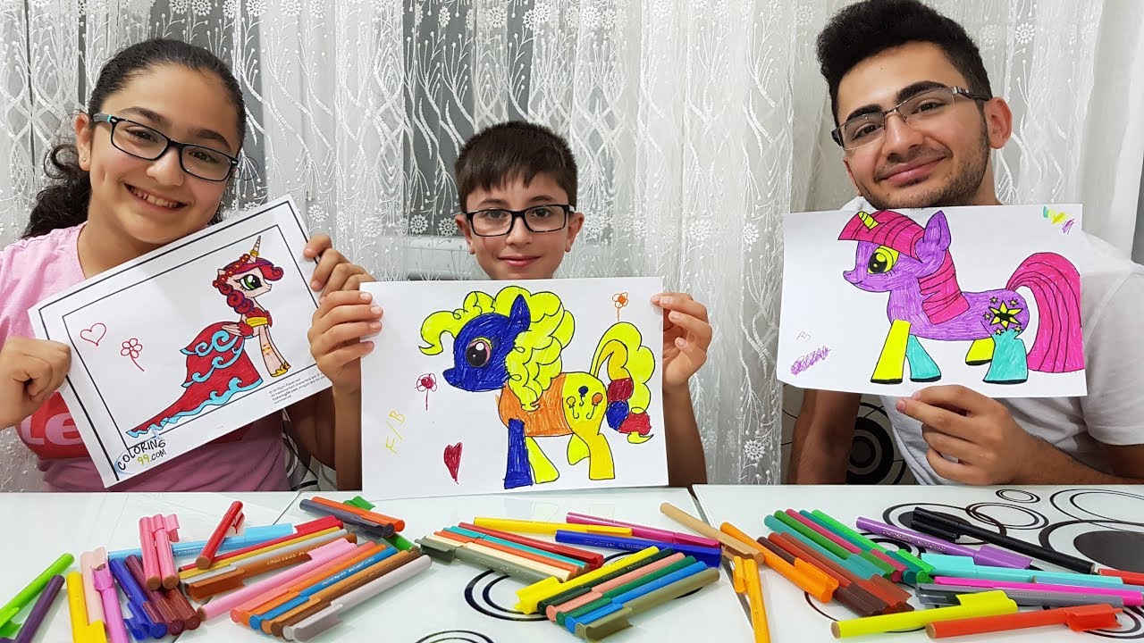 PONYLER BOYAMA CHALLENGE!! LEARN COLORS MY LITTLE PONY